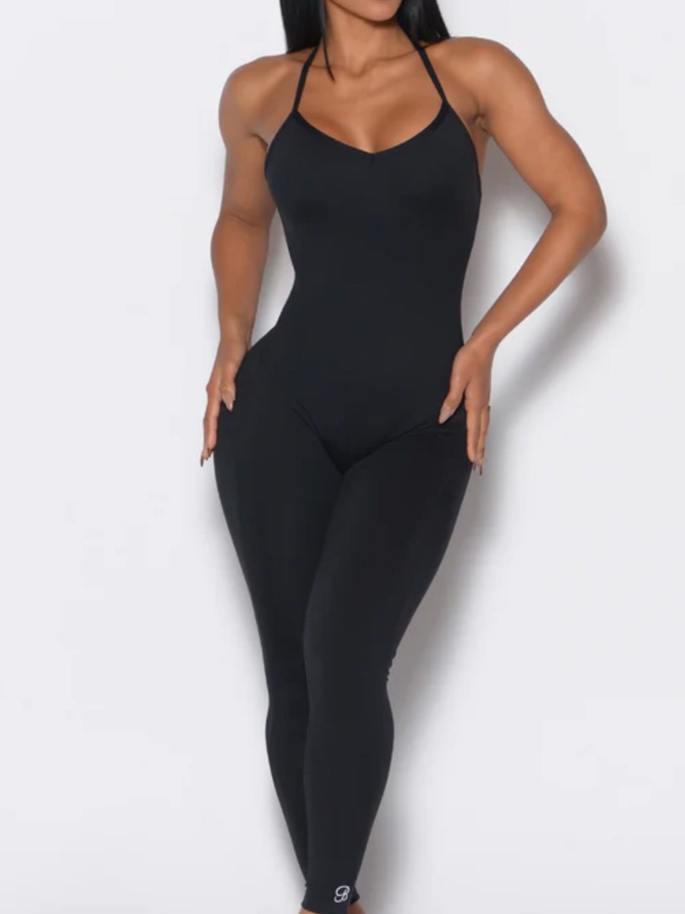 Bombshell Sportswear Black Halter Strap Jumpsuit
